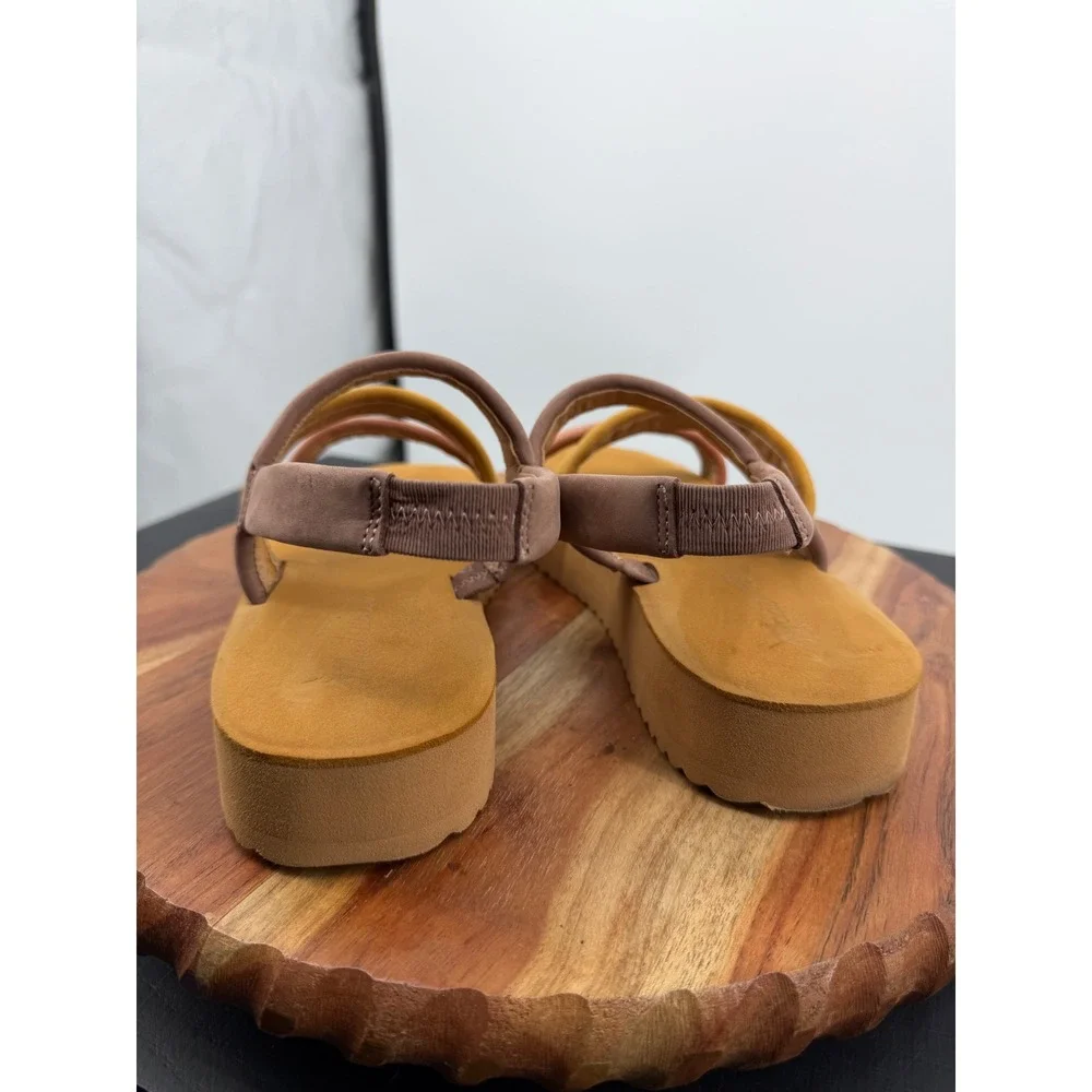Madewell the puff maggie Flatform‎ Sandals Women 8.5 Multi Color Leather ND964